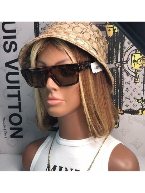 New Auth FENDI Graphics Light Tortoise Rectangle Sunglasses FE40091U_53E main image 4